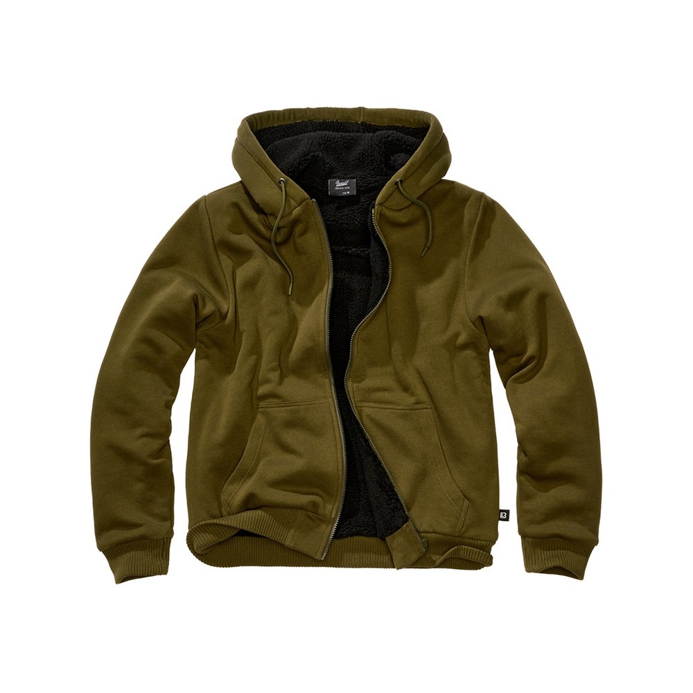 Brandit - Sweat Teddylining Zip hoodie - Olive green